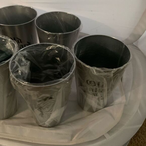 Pabst Old Tankard Ale Set Of 6 Aluminum Cups *New* - Picture 3 of 4